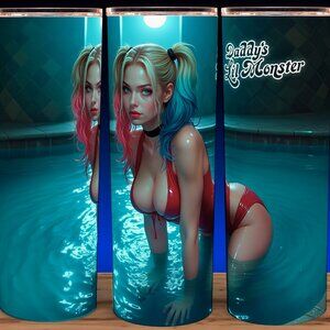 Harley Quinn Daddy's Little Monster in Swimsuit Cup Mug Tumbler